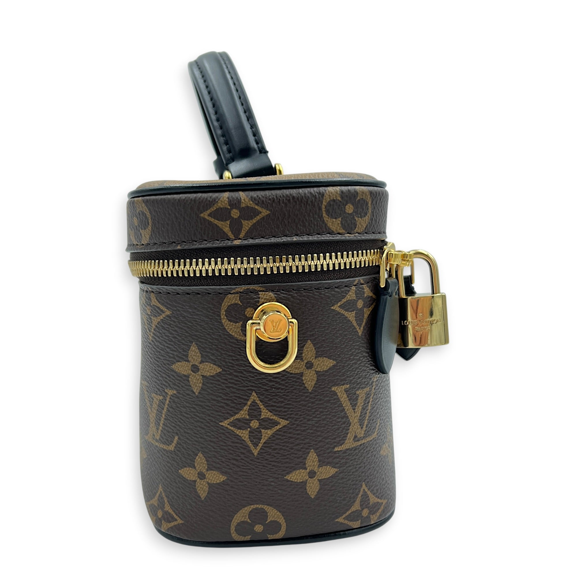 Vanity Top Handle Bag Brown in Monogram Coated Canvas, Gold hardware