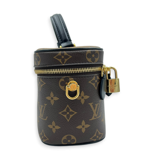 Vanity Top Handle Bag Brown in Monogram Coated Canvas, Gold hardware