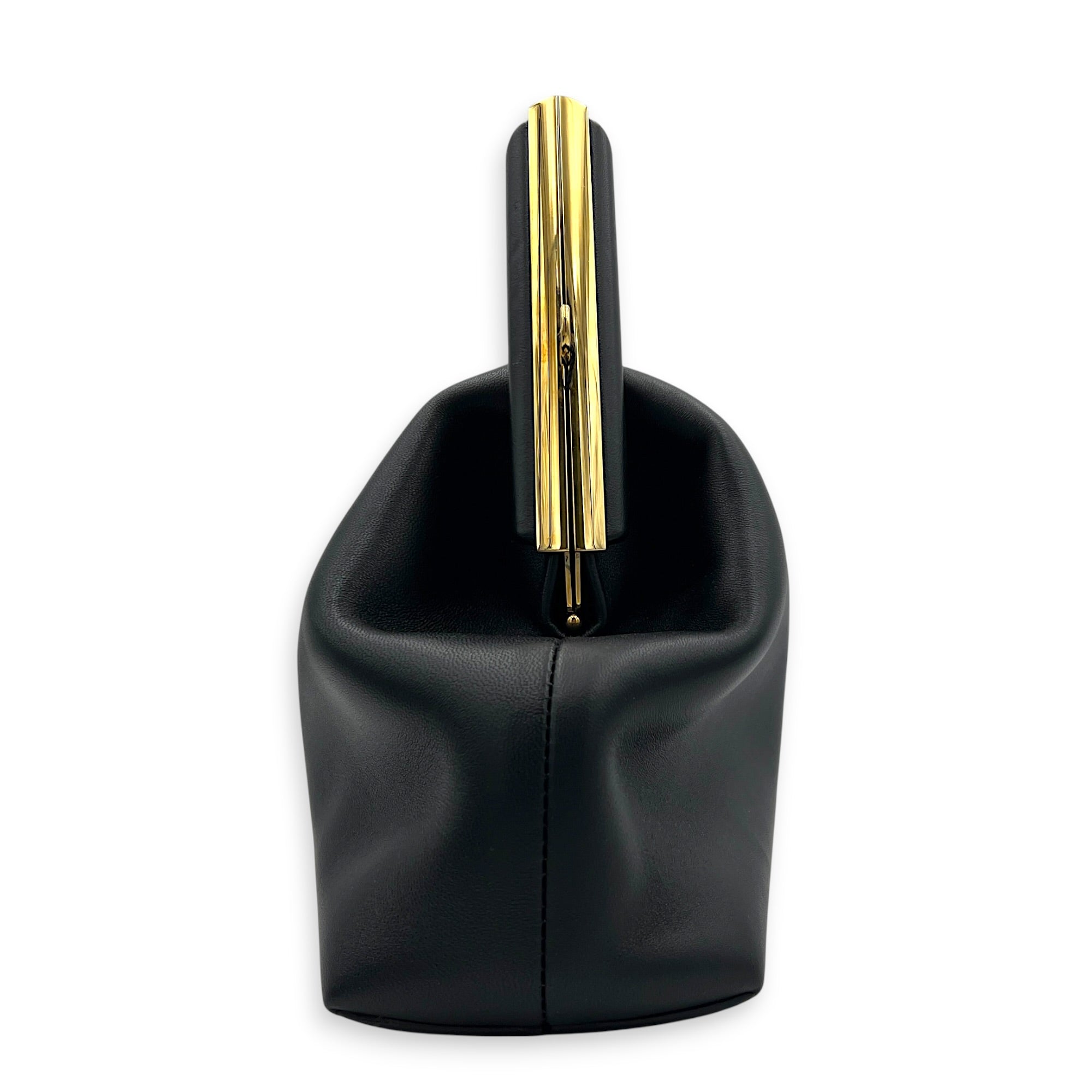 First Medium Nero Shoulder Bag in Nappa Leather, Gold hardware