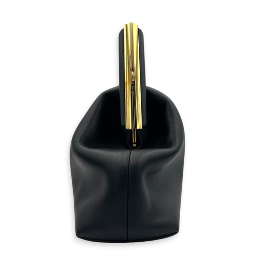 First Medium Nero Shoulder Bag in Nappa Leather, Gold hardware