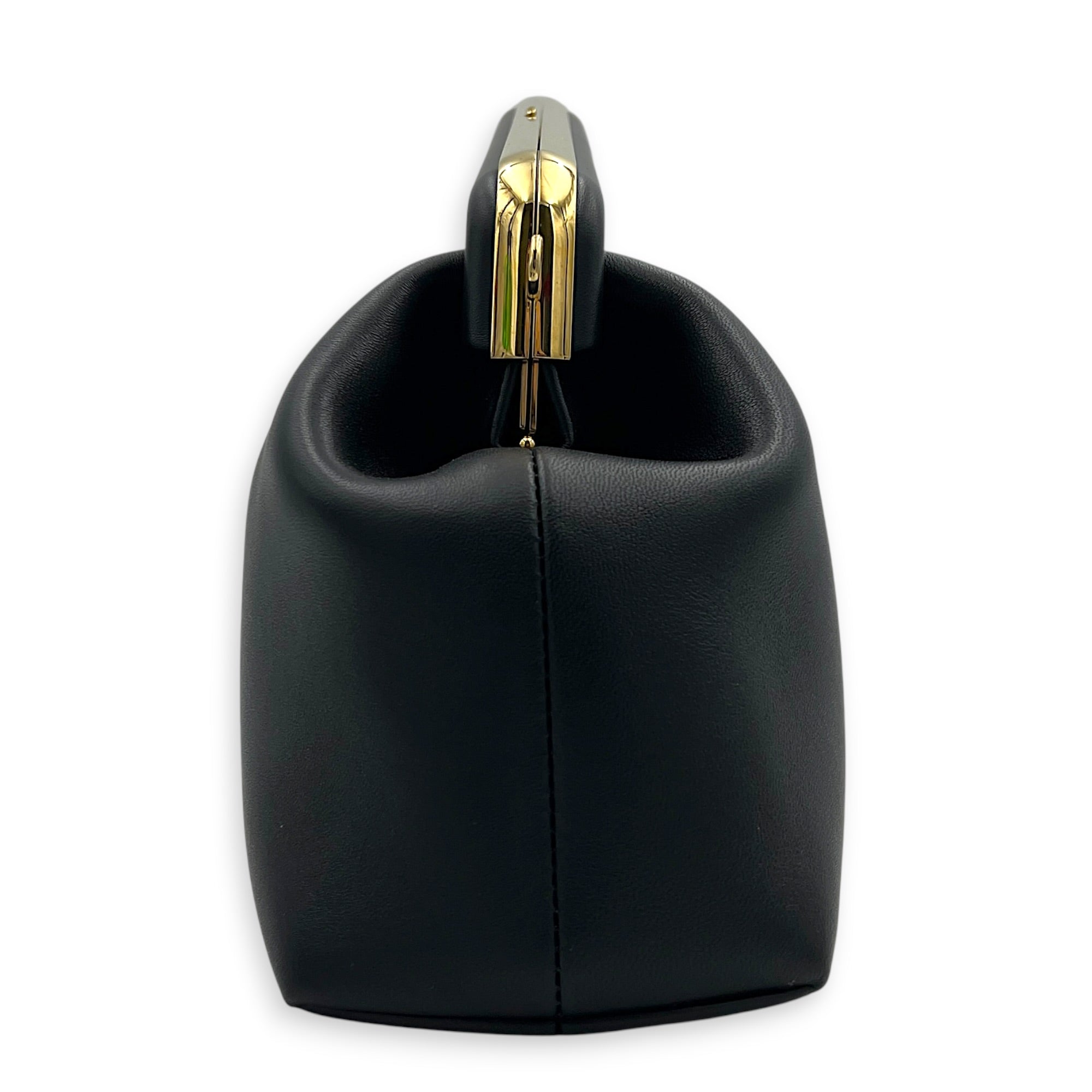 First Medium Nero Shoulder Bag in Nappa Leather, Gold hardware