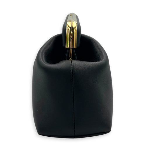 First Medium Nero Shoulder Bag in Nappa Leather, Gold hardware