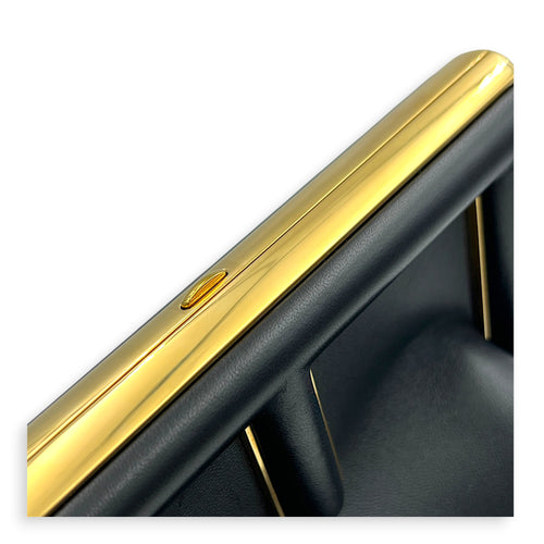 First Medium Nero Shoulder Bag in Nappa Leather, Gold hardware
