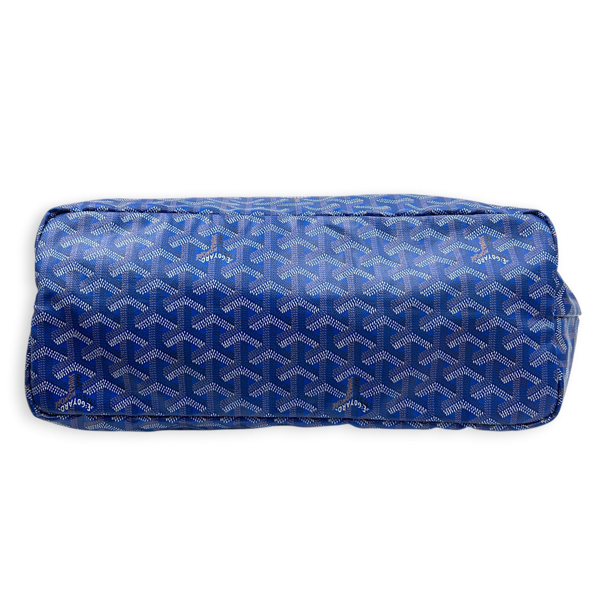 Saint Louis Tote Bag Blue in Coated Canvas, Silver hardware