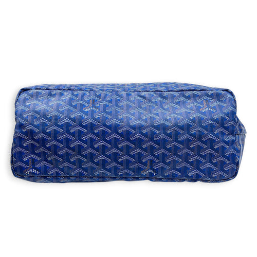 Saint Louis Tote Bag Blue in Coated Canvas, Silver hardware