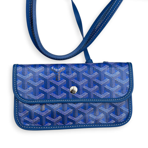 Saint Louis Tote Bag Blue in Coated Canvas, Silver hardware