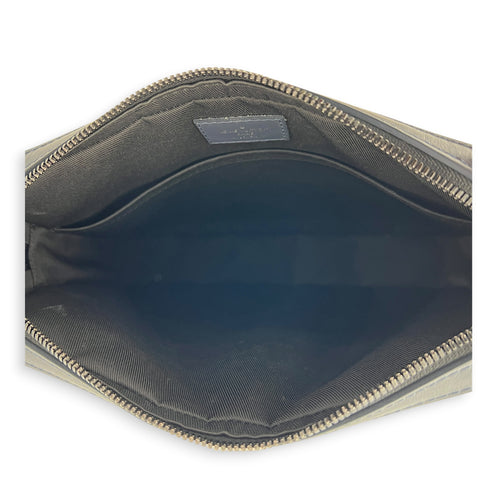 Duo Messenger Shoulder Bag Blue in Monogram Shadow Calfskin, Black hardware