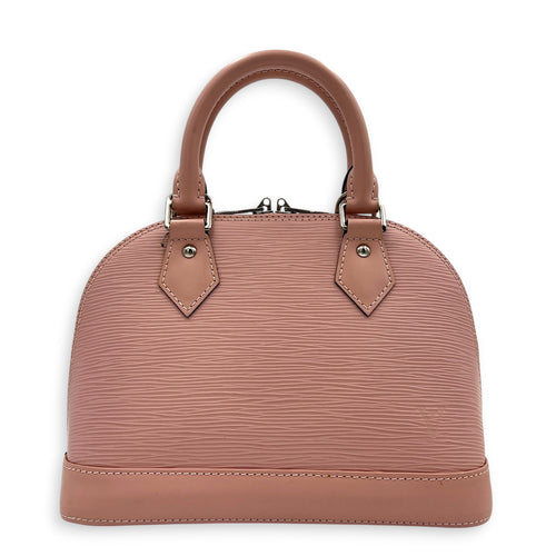 Alma Top Handle Bag BB Pink in Epi Leather, Silver hardware
