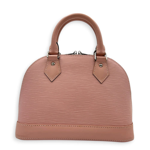 Alma Top Handle Bag BB Pink in Epi Leather, Silver hardware