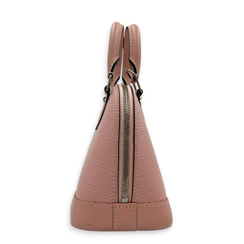 Alma Top Handle Bag BB Pink in Epi Leather, Silver hardware