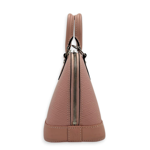 Alma Top Handle Bag BB Pink in Epi Leather, Silver hardware