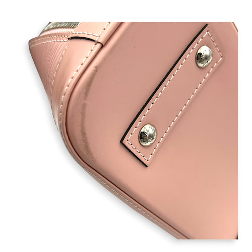 Alma Top Handle Bag BB Pink in Epi Leather, Silver hardware