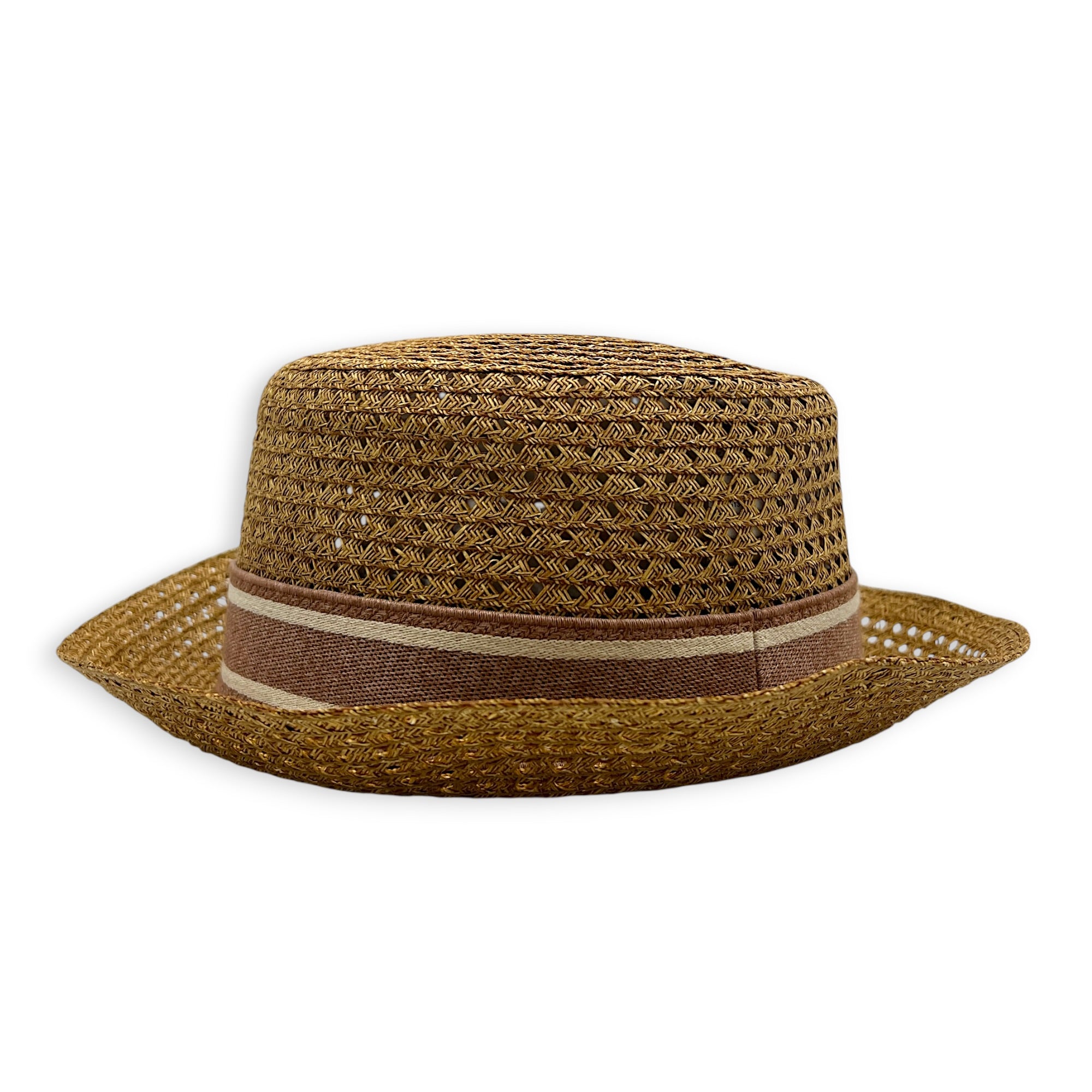 D-Bobby Brim Hat Beige in Straw