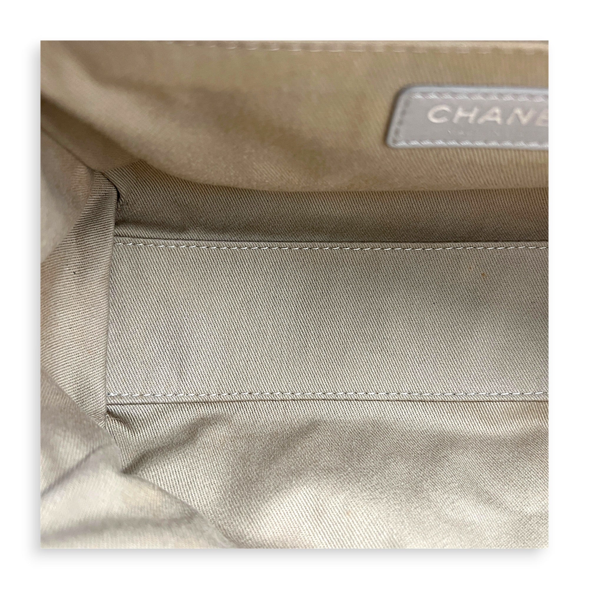Deauville Top Handle & Shoulder Bag Grey in Canvas, Silver hardware