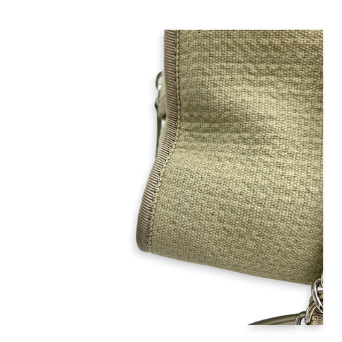 Deauville Top Handle & Shoulder Bag Grey in Canvas, Silver hardware