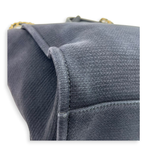 Deauville Tote Bag Black in Canvas, Gold hardware