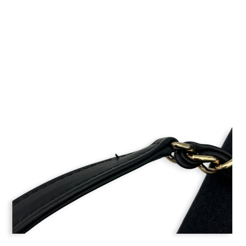 Deauville Tote Bag Black in Canvas, Gold hardware