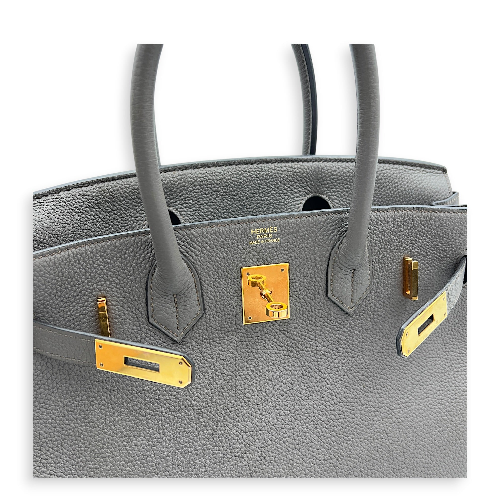 Birkin 30 Etain Top Handle Bag in Togo, Gold hardware
