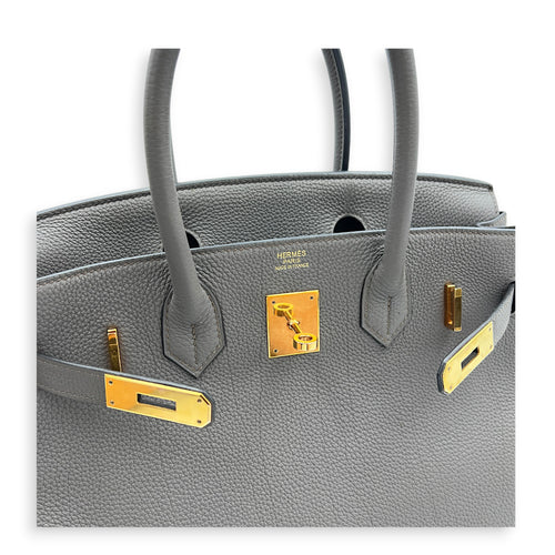 Birkin 30 Etain Top Handle Bag in Togo, Gold hardware