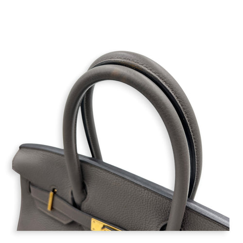 Birkin 30 Etain Top Handle Bag in Togo, Gold hardware