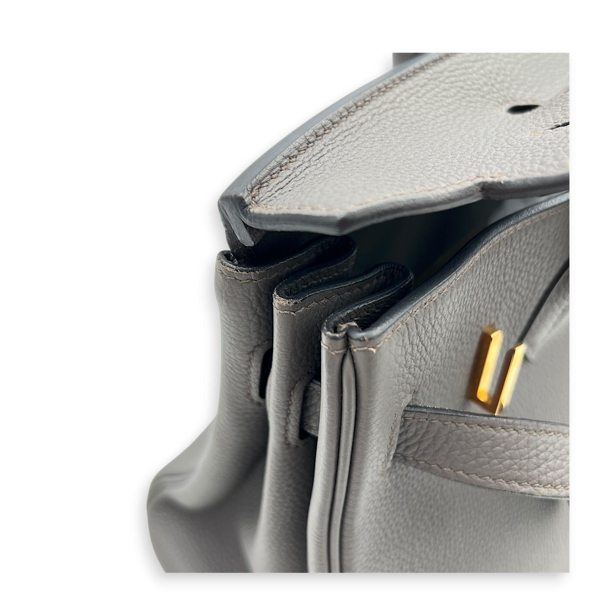 Birkin 30 Etain Top Handle Bag in Togo, Gold hardware