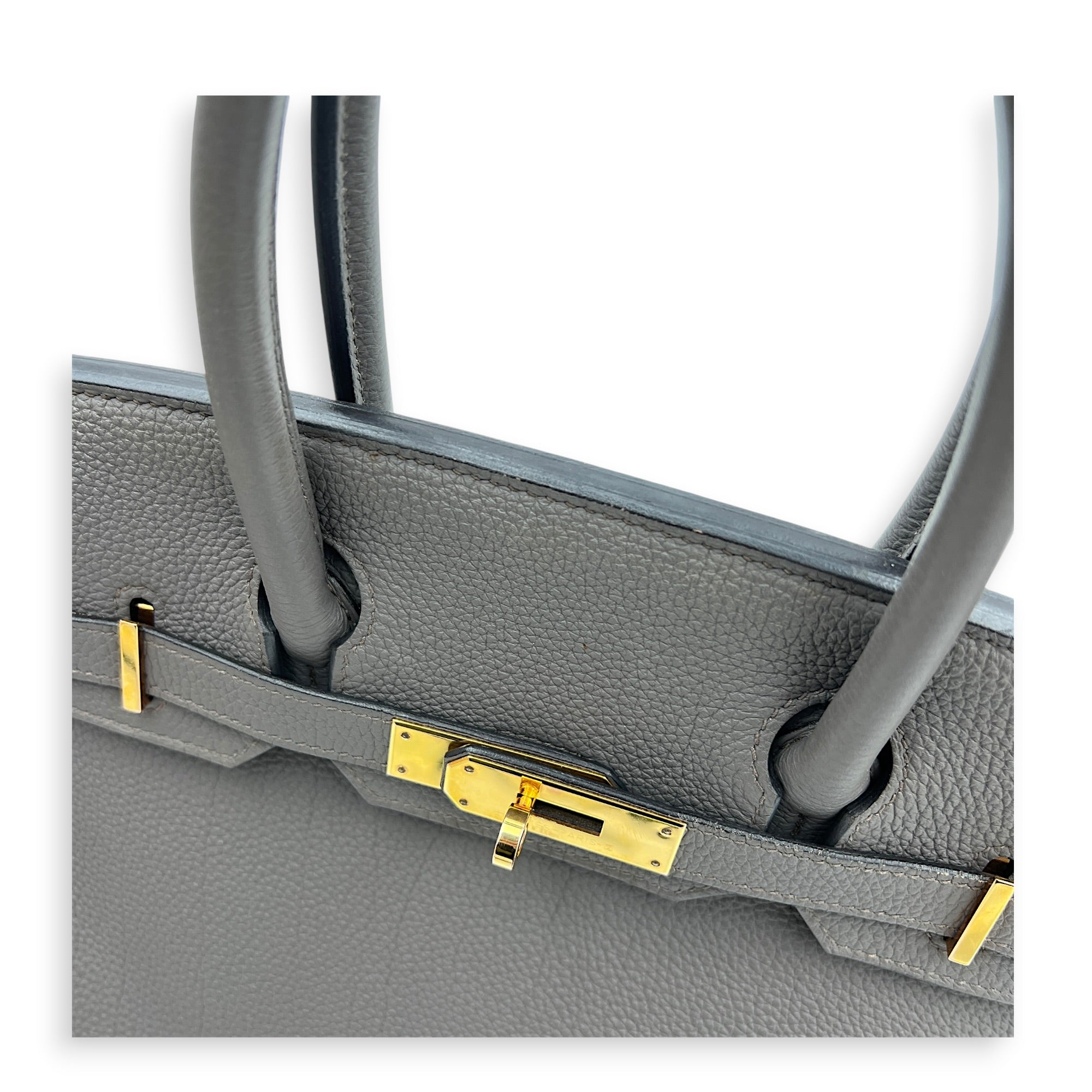 Birkin 30 Etain Top Handle Bag in Togo, Gold hardware
