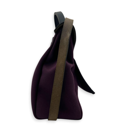 Herbag 31 Cassis Bleu Indigo Top Handle Bag in Canvas, Palladium hardware