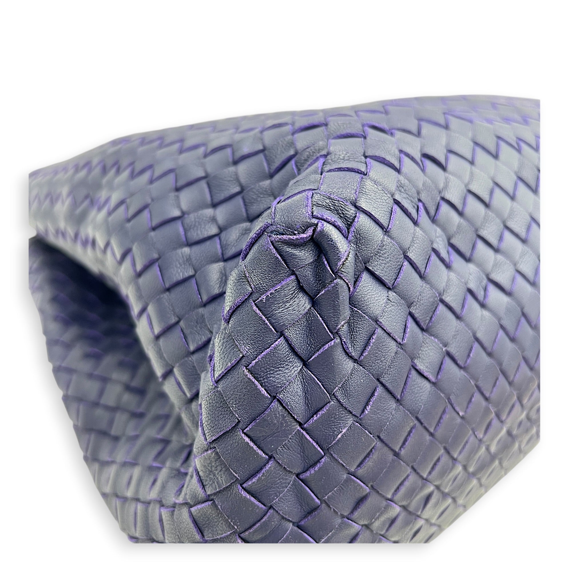 Intrecciato Tote Bag Purple in Nappa Leather, Ruthenium hardware