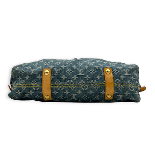 Cabby Top Handle Bag Blue in Denim, Gold hardware