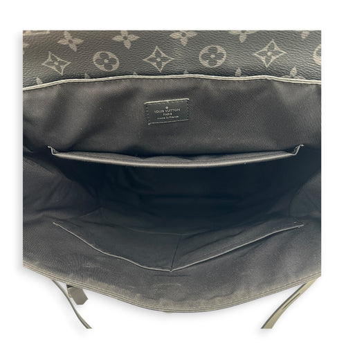 Steamer Backpack Black in Coated Canvas, Silver hardware