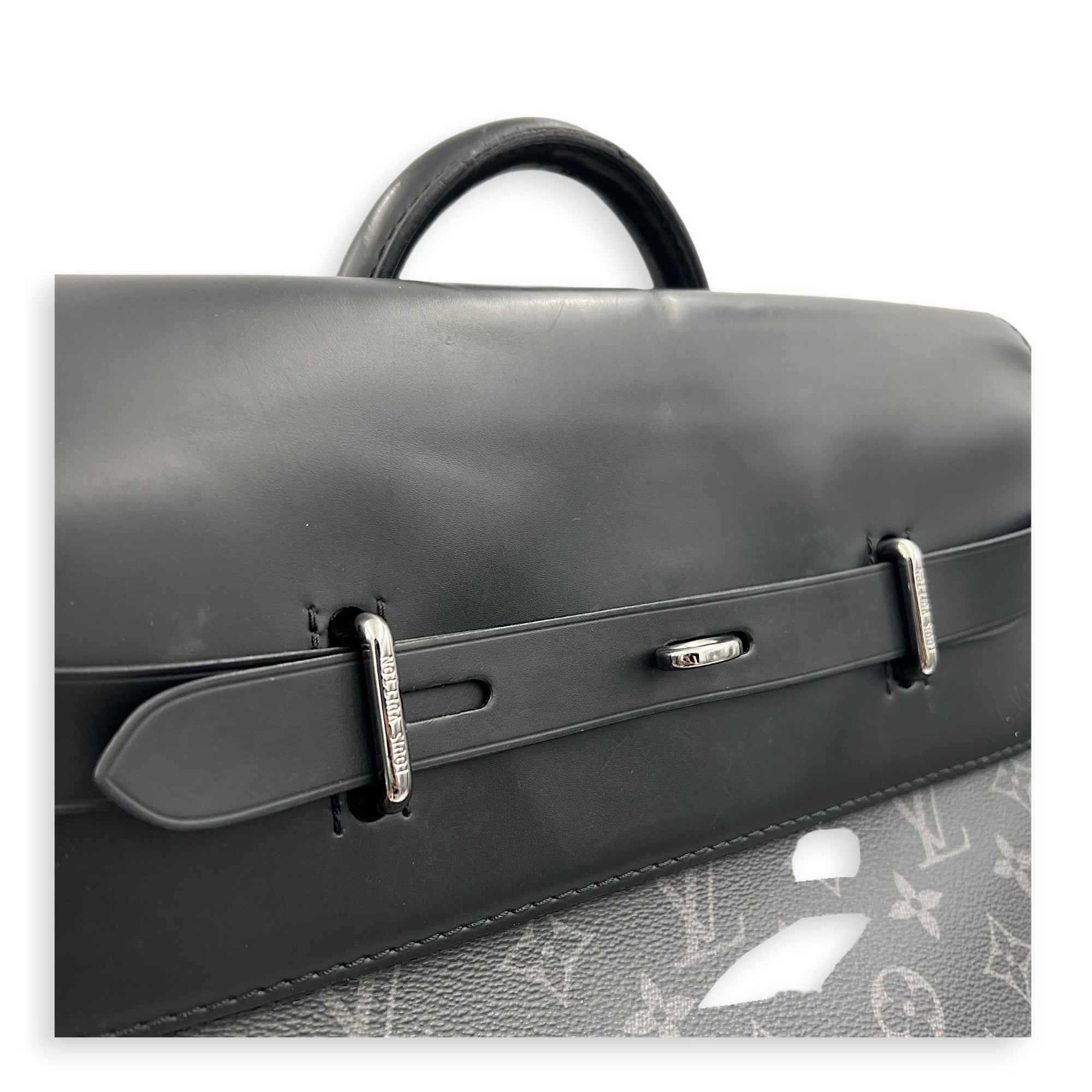 Steamer Backpack Black in Coated Canvas, Silver hardware
