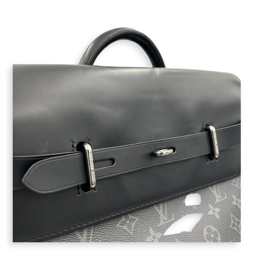Steamer Backpack Black in Coated Canvas, Silver hardware