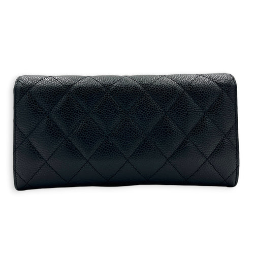 CC Black Wallet in Caviar Leather, Gold hardware
