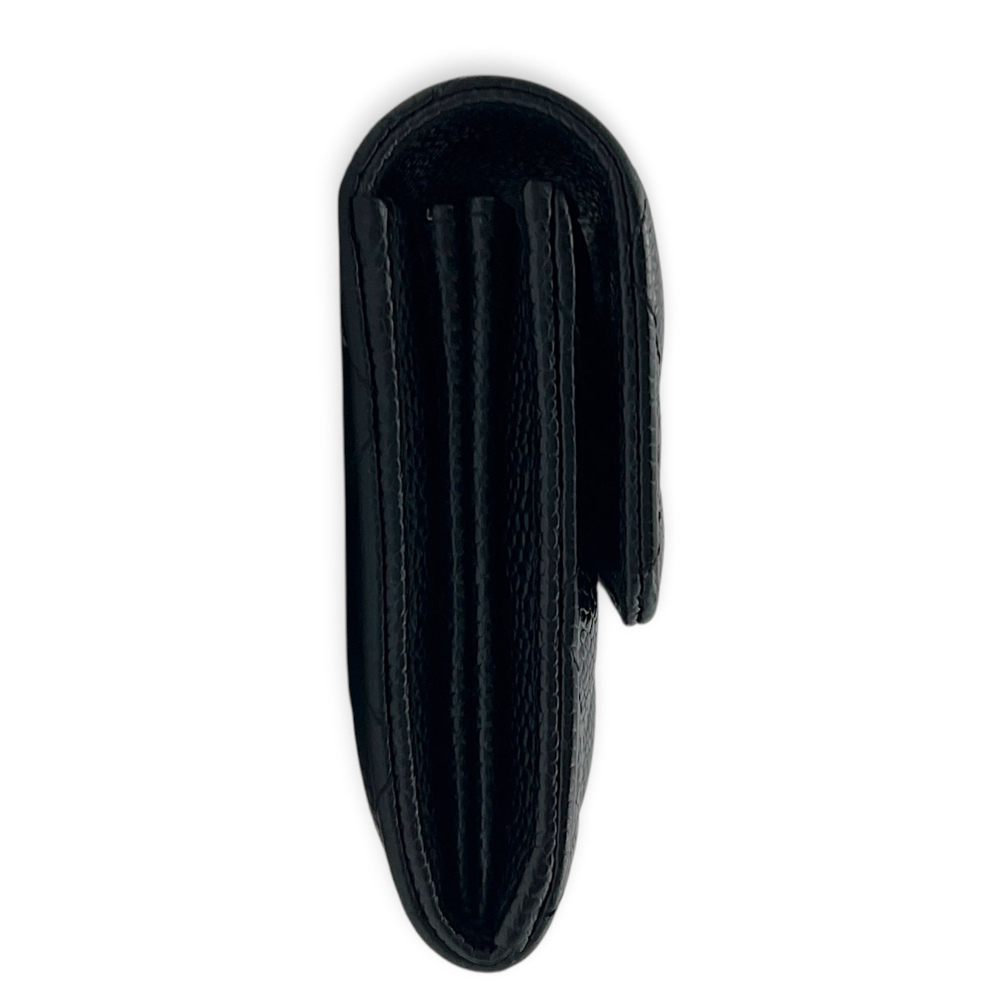 CC Black Wallet in Caviar Leather, Gold hardware