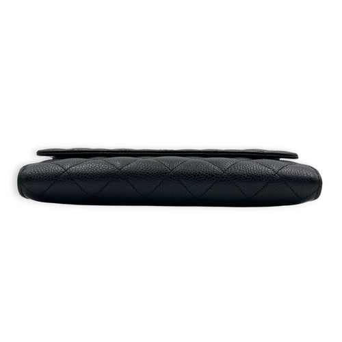 CC Black Wallet in Caviar Leather, Gold hardware