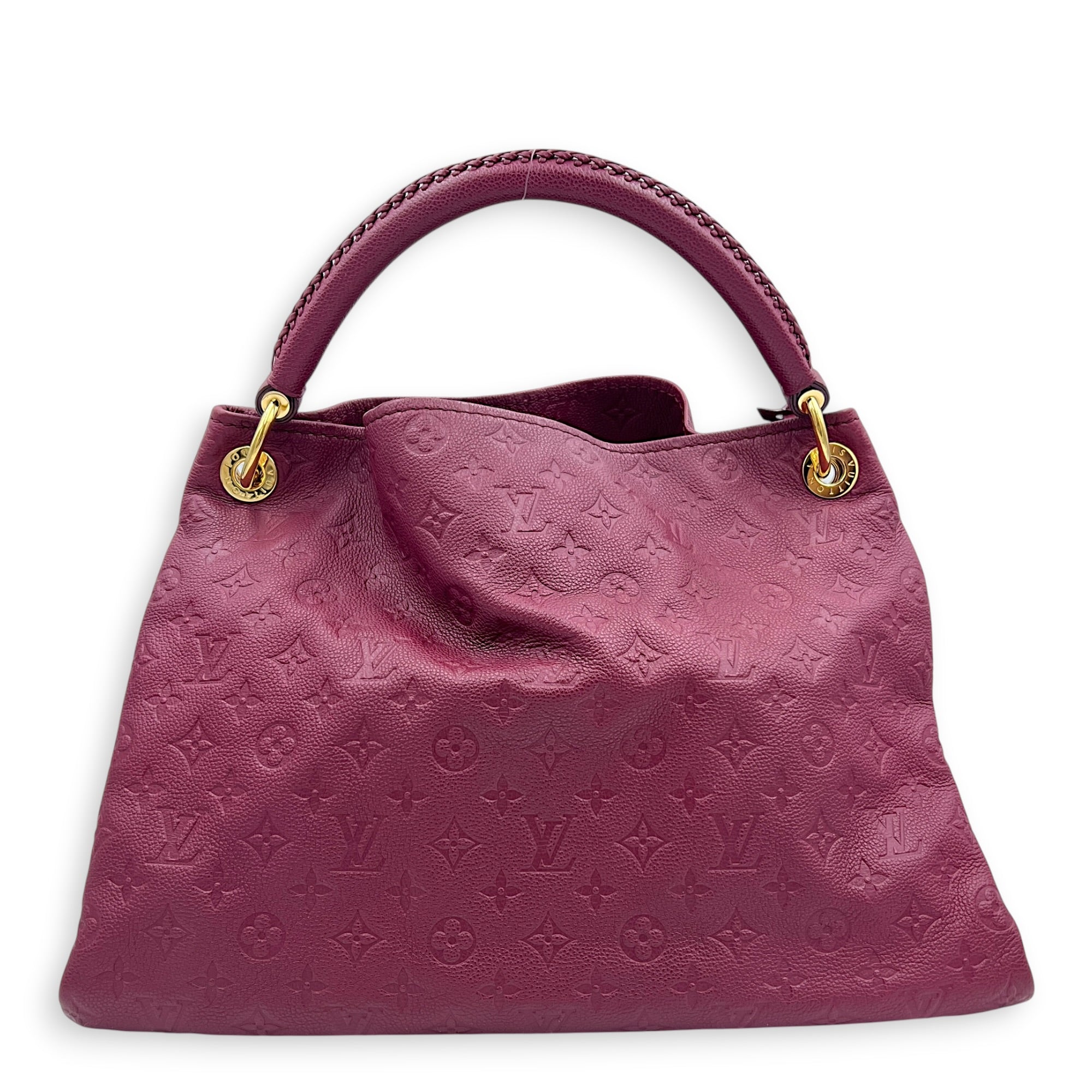 Artsy Shoulder Bag MM Red in Empreinte Leather, Gold hardware