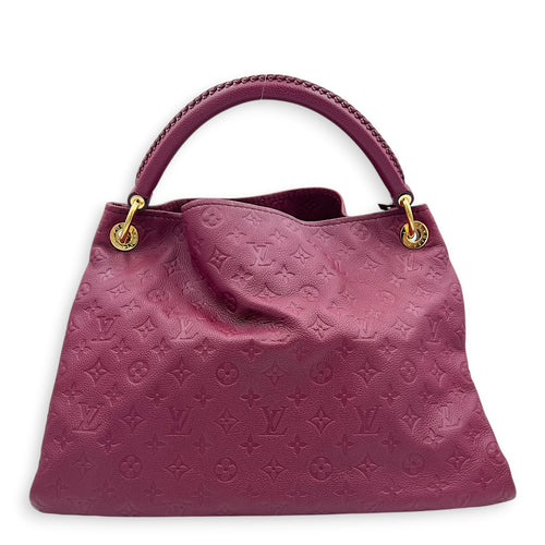 Artsy Shoulder Bag MM Red in Empreinte Leather, Gold hardware