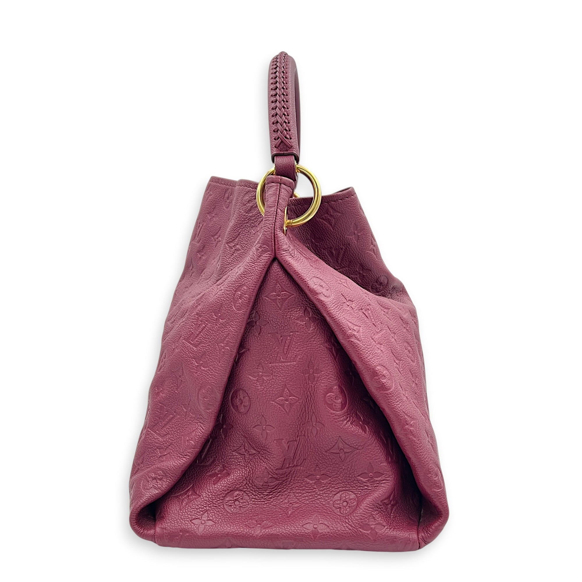 Artsy Shoulder Bag MM Red in Empreinte Leather, Gold hardware