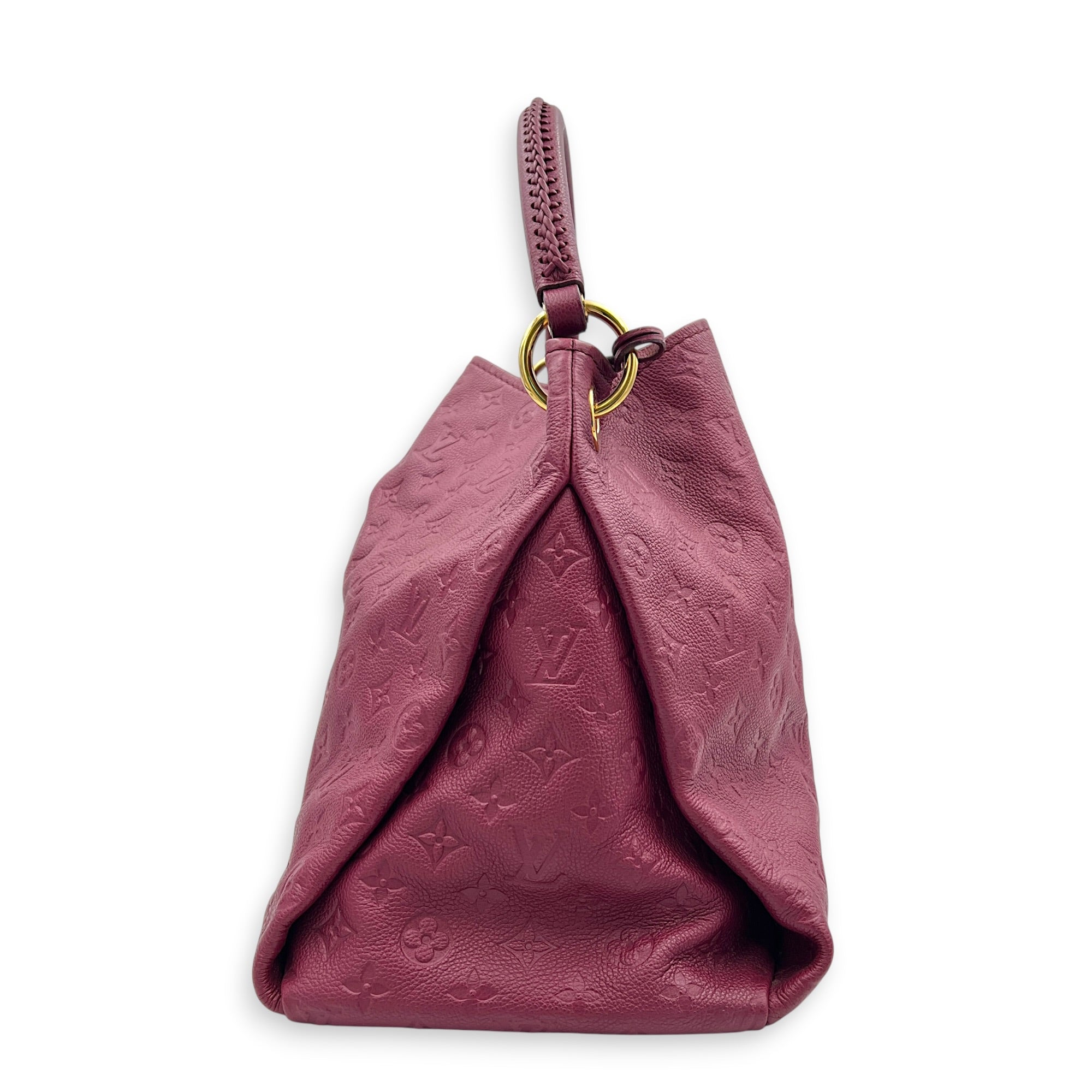 Artsy Shoulder Bag MM Red in Empreinte Leather, Gold hardware