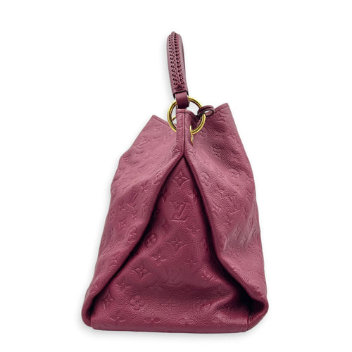 Artsy Shoulder Bag MM Red in Empreinte Leather, Gold hardware