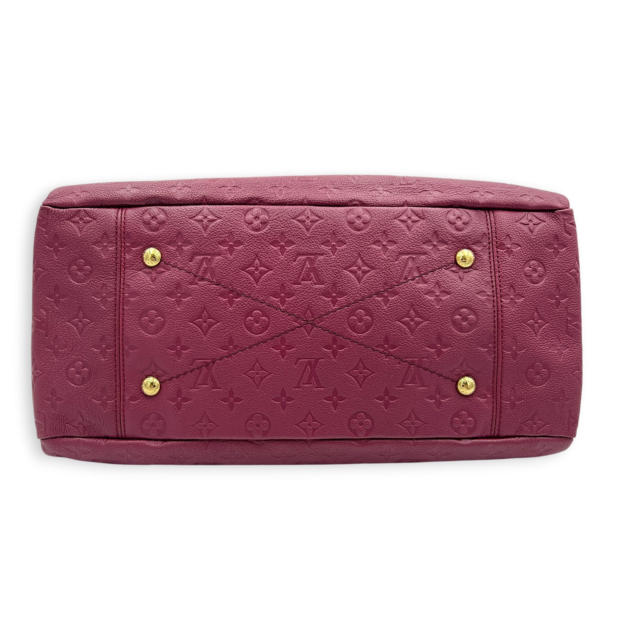 Artsy Shoulder Bag MM Red in Empreinte Leather, Gold hardware