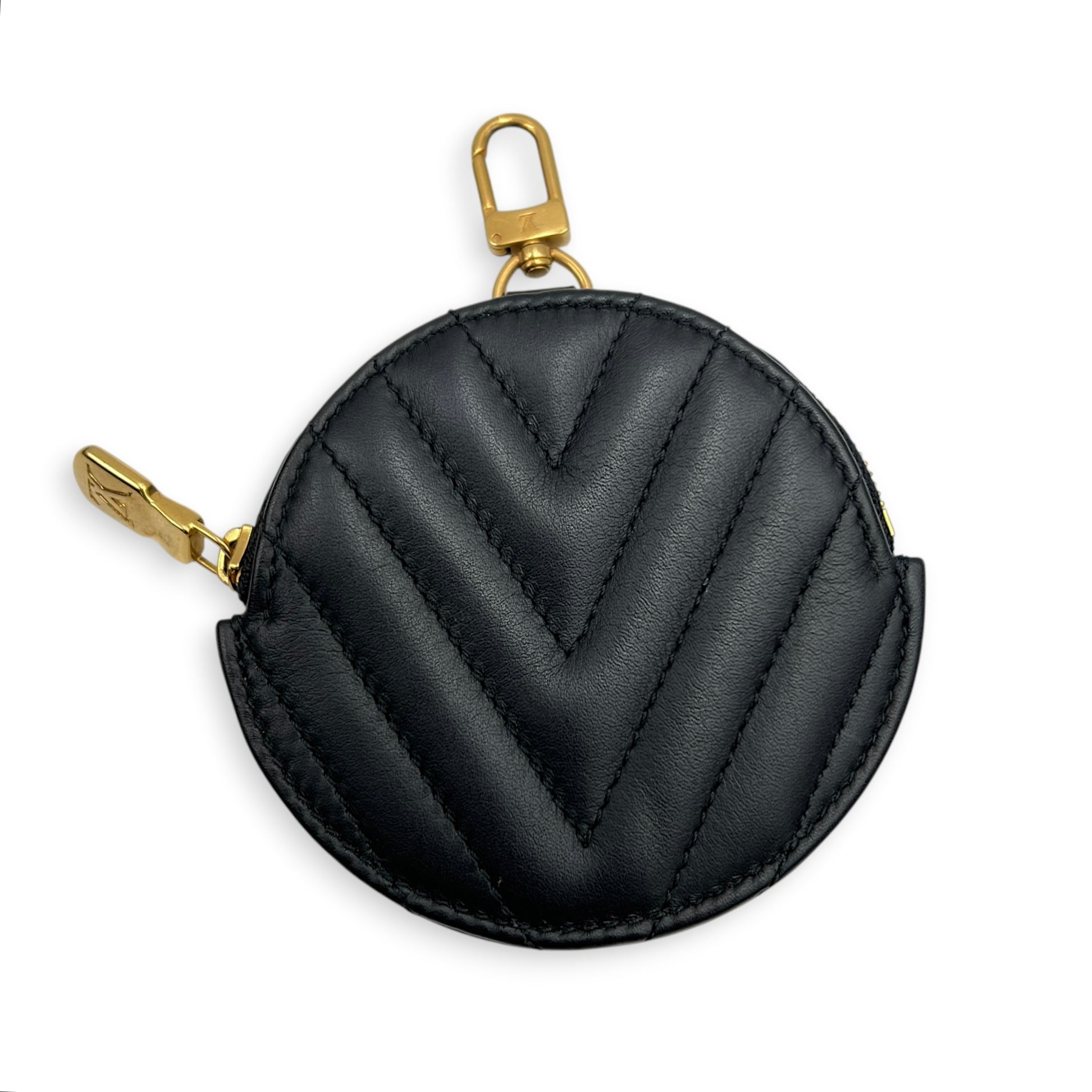 New Wave Shoulder Bag Black in Calfskin, Gold hardware