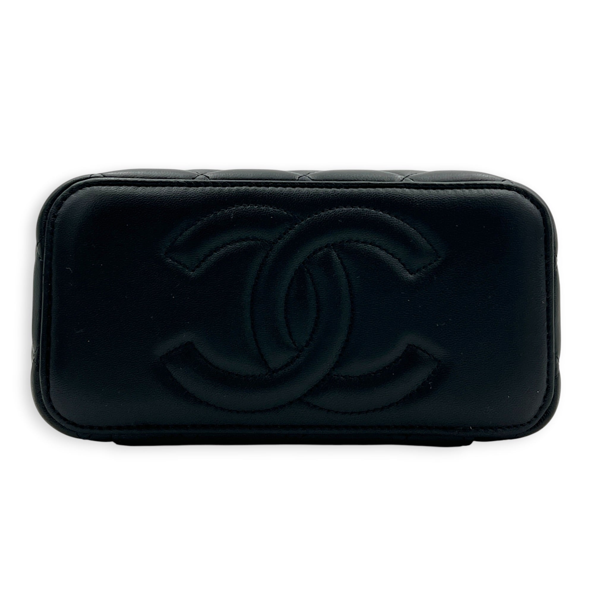Vanity Crossbody Bag Black in Lambskin, Gold hardware