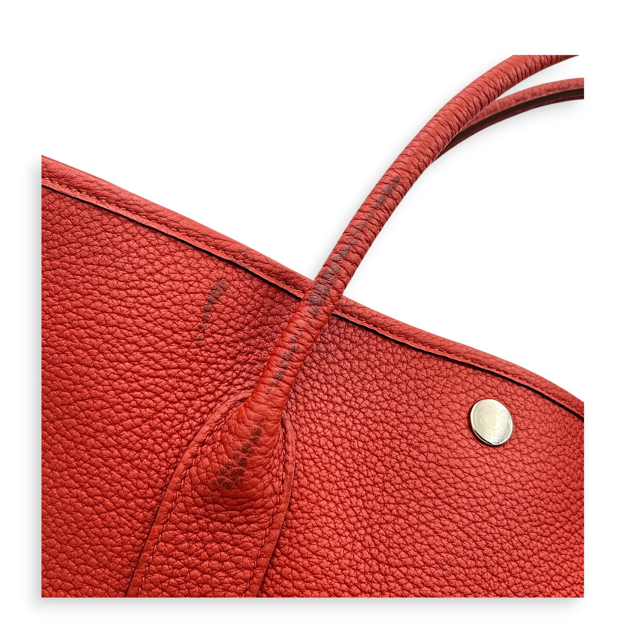 Garden Party 36 Rouge Duchesse Top Handle Bag in Negonda, Palladium hardware