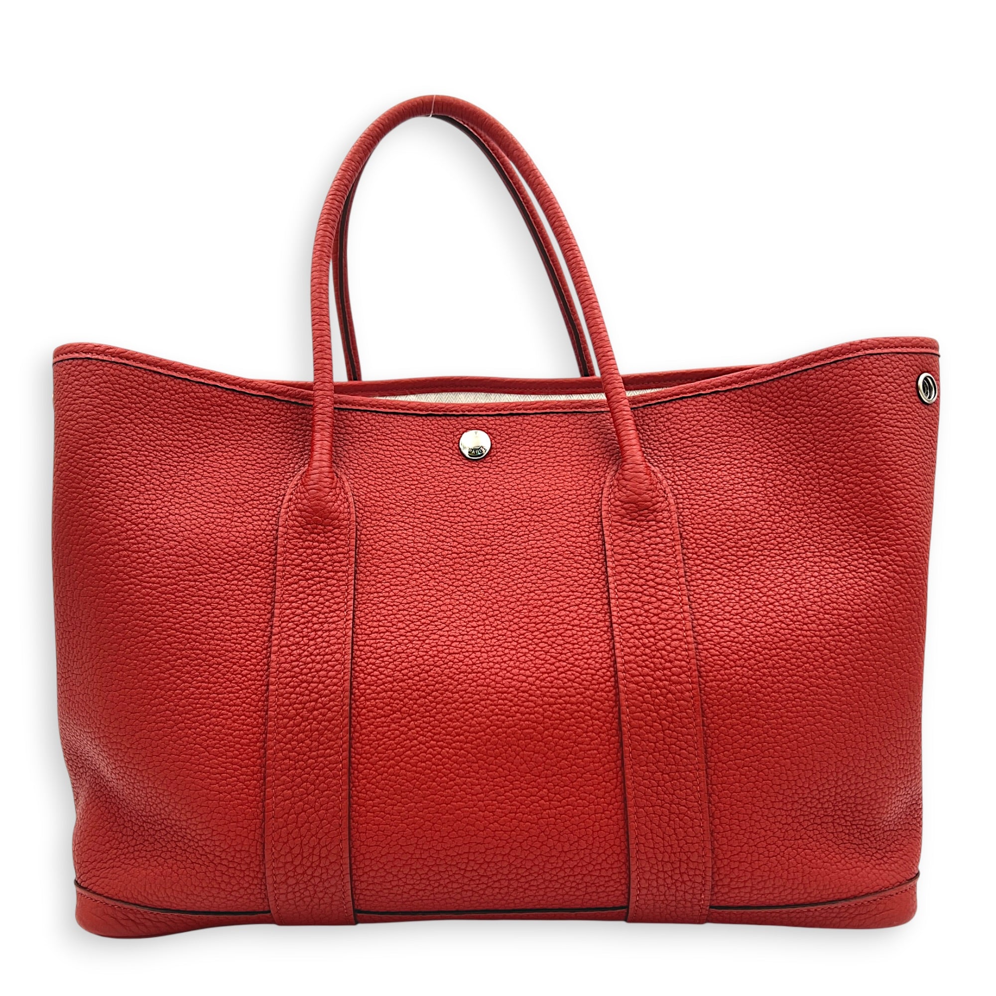 Garden Party 36 Rouge Duchesse Top Handle Bag in Negonda, Palladium hardware