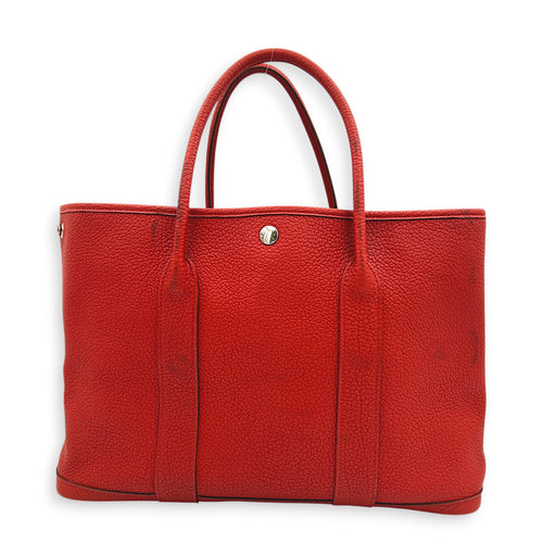 Garden Party 36 Rouge Duchesse Top Handle Bag in Negonda, Palladium hardware