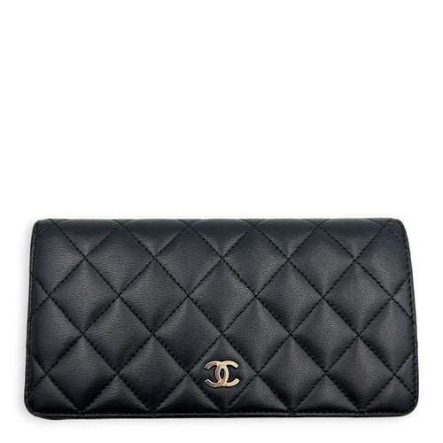 CC Wallet Black in Lambskin, Silver hardware