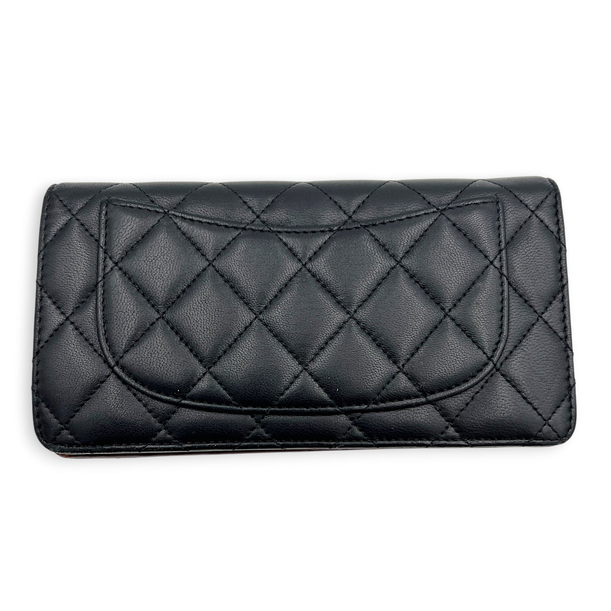 CC Wallet Black in Lambskin, Silver hardware