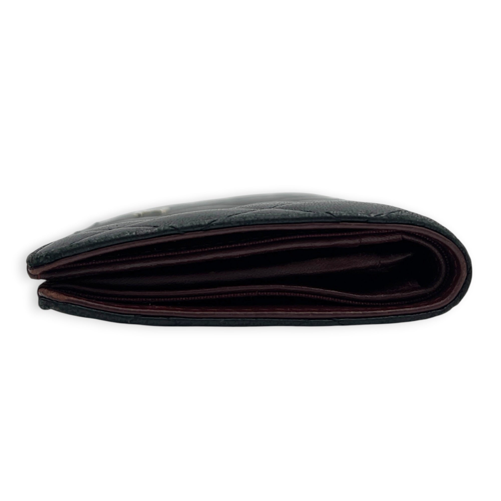 CC Wallet Black in Lambskin, Silver hardware