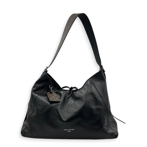 Carryall Vibe Shoulder Bag Black in Calfskin, Silver hardware